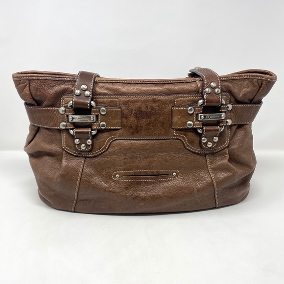 B. Makowsky Brown Leather Handbag - Picture 4 of 12